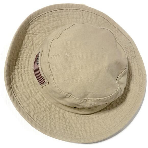Dorfman Pacific Safari Hat Large Bald Head Island US Flag Tan Khaki Floppy - Picture 5 of 8